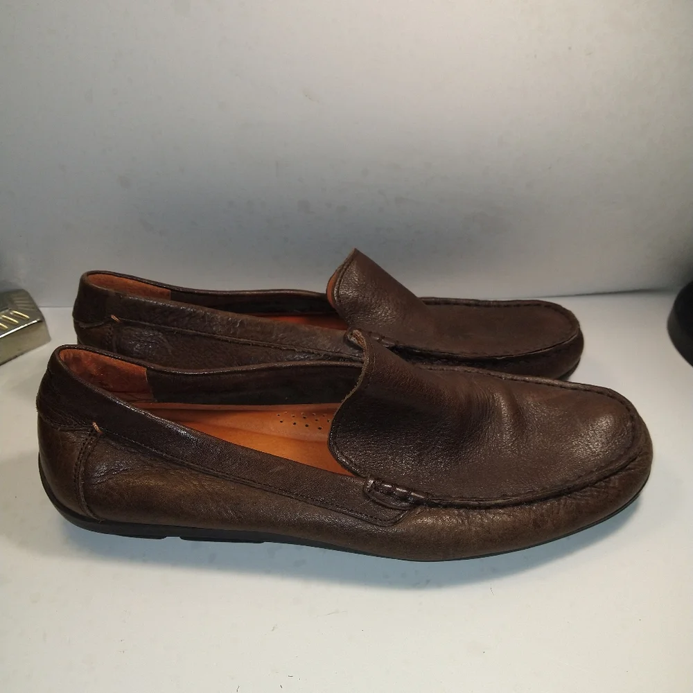Tommy Bahama Nassau Venetian Brown Leather Loafers Shoes Men's sz 11.5D.